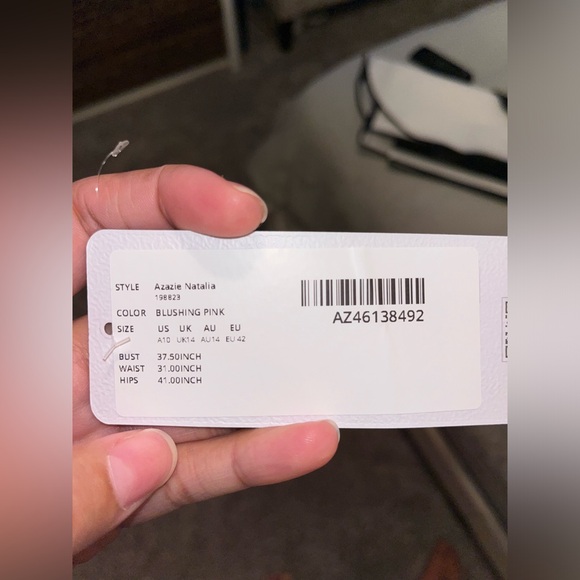 Azazie Natalia Blushing Pink A-Line Chiffon Dress - Picture 11 of 15